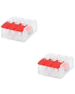 Lasklem Slim Set 2 Stuks - 3 Polig met Klemmetjes - Rood