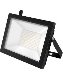 LED Bouwlamp 100 Watt - LED Schijnwerper - Aigi Stado - Natuurlijk Wit 4000K - Waterdicht IP65 - Mat Zwart - Aluminium