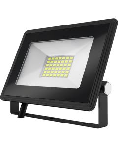 LED Bouwlamp 30 Watt - LED Schijnwerper - Aigi Iglo - Helder/Koud Wit 6400K - Waterdicht IP65 - Mat Zwart - Aluminium