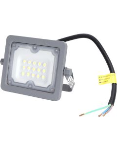 LED Bouwlamp - Aigi Zuino - 10 Watt - Helder/Koud Wit 6500K - Waterdicht IP65 - Kantelbaar - Mat Grijs - Aluminium