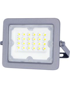 LED Bouwlamp - Aigi Zuino - 20 Watt - Helder/Koud Wit 6500K - Waterdicht IP65 - Kantelbaar - Mat Grijs - Aluminium