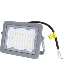 LED Bouwlamp - Aigi Zuino - 30 Watt - Helder/Koud Wit 6500K - Waterdicht IP65 - Kantelbaar - Mat Grijs - Aluminium