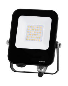 LED Bouwlamp - LED Schijnwerper - Aigi Rekan - 20 Watt - Natuurlijk Wit 4000K - Waterdicht IP65 - Rechthoek - Mat Zwart - Aluminium