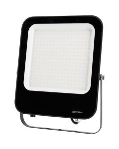 LED Bouwlamp - LED Schijnwerper - Aigi Rekan - 200 Watt - Helder/Koud Wit 6500K - Waterdicht IP65 - Rechthoek - Mat Zwart - Aluminium