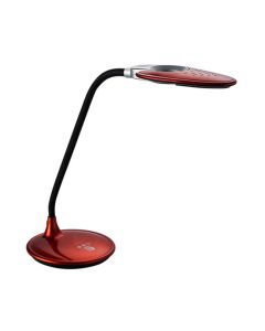 LED Bureaulamp met Vergrootglas - Aigi Magnoty - 5W - Natuurlijk Wit 5000K - Dimbaar - Glans Rood