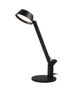 LED Bureaulamp - Trion Avvan - 5W - Aanpasbare Kleur - USB Oplaadbaar - Dimbaar - Rond - Mat Zwart - Kunststof