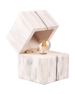 LED Bureaulamp - Trion Bomo - E14 Fitting - 2W - Zeer Warm Wit 2700K - Wit - Natuur Hout 1