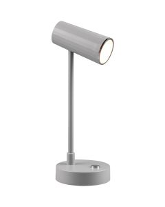 LED Bureaulamp - Trion Lono - 2.5W - Aanpasbare Kleur - Dimbaar - Rond - Mat Grijs - Kunststof