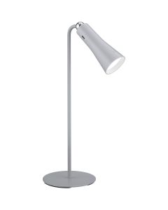 LED Bureaulamp - Trion Moxi - 2W - Warm Wit 3000K - Oplaadbaar - Rond - Mat Grijs - Aluminium