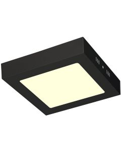 LED Downlight - 12W - Warm Wit 3000K - Mat Zwart - Opbouw - Vierkant - Aluminium - 170mm