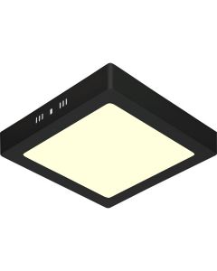 LED Downlight - 18W - Warm Wit 3000K - Mat Zwart - Opbouw - Vierkant - Aluminium - 225mm