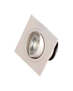 LED Downlight - Inbouw Vierkant 5W - Helder/Koud Wit 6400K - Mat Wit Aluminium - Kantelbaar 93mm