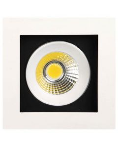 LED Downlight - Inbouw Vierkant 8W - Warm Wit 2700K - Mat Wit Aluminium - Kantelbaar 100mm