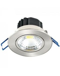 LED Downlight Lila - Inbouw Rond 5W - Warm Wit 2700K - Mat Chroom Aluminium - Kantelbaar Ø83mm