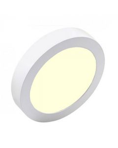 LED Downlight Pro - Aigi - Opbouw Rond 18W - Warm Wit 3000K - Mat Wit Aluminium - Ø227mm