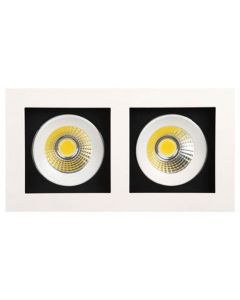 LED Downlight Rechthoek Inbouw 16W 6400K Helder/Koud Wit Aluminium Mat Wit Armatuur/Frame Kantelbaar 185x100mm 2