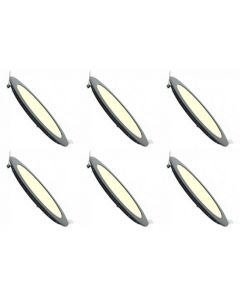 LED Downlight Slim 6 Pack - Inbouw Rond 3W - Dimbaar - Warm Wit 3000K - Mat Zwart Aluminium - Ø90mm