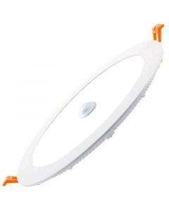 LED Downlight Slim - Facto Dury - PIR Bewegingssensor 360° + Dag en Nacht Sensor - 20W - Helder/Koud Wit 6000K - Inbouw - Rond - Mat Wit - OSRAM LEDs