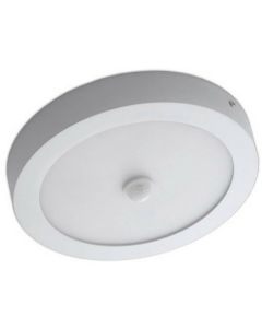 LED Downlight Slim - Facto Dury - PIR Bewegingssensor 360° + Dag en Nacht Sensor - Aanpasbare Vermogen - Aanpasbare Kleur - Opbouw - Rond - Mat Wit - OSRAM LEDs