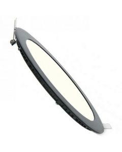 LED Downlight Slim - Inbouw Rond 12W - Dimbaar - Natuurlijk Wit 4200K - Mat Zwart Aluminium - Ø170mm