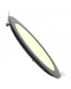 LED Downlight Slim - Inbouw Rond 12W - Dimbaar - Zeer Warm Wit 2700K - Mat Zwart Aluminium - Ø170mm