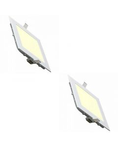 LED Downlight Slim - Inbouw Vierkant 6W - Warm Wit 2700K - Mat Wit Aluminium - 113.5mm Pack