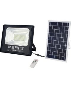 LED Floodlight op Zonne-energie - LED Schijnwerper - LED Solar Tuinverlichting Wandlamp - Togre - 100W - Helder/Koud Wit 6400K - Afstandsbediening - Waterdicht IP65 - Aluminium