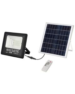 LED Floodlight op Zonne-energie - LED Schijnwerper - LED Solar Tuinverlichting Wandlamp - Togre - 25W - Helder/Koud Wit 6400K - Afstandsbediening - Waterdicht IP65 - Aluminium