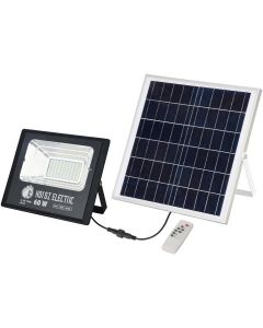 LED Floodlight op Zonne-energie - LED Schijnwerper - LED Solar Tuinverlichting Wandlamp - Togre - 60W - Helder/Koud Wit 6400K - Afstandsbediening - Waterdicht IP65 - Aluminium