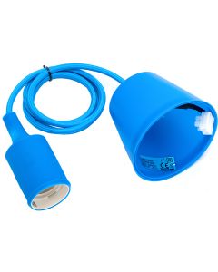 LED Hanglamp - Hanglampen - Aigi Yuka - E27 Fitting - Rond - Mat Blauw - Kunststof