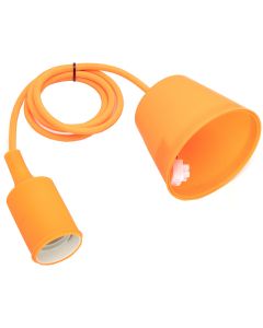 LED Hanglamp - Hanglampen - Aigi Yuka - E27 Fitting - Rond - Mat Oranje - Kunststof