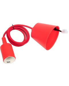 LED Hanglamp - Hanglampen - Aigi Yuka - E27 Fitting - Rond - Mat Rood - Kunststof