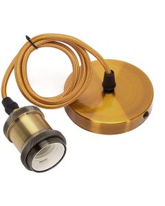 LED Hanglamp - Hangverlichting - Aigi Sancho - E27 Fitting - Rond - Mat Goud - Aluminium