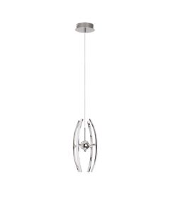 LED Hanglamp - Hangverlichting - Optra - 12W - Natuurlijk Wit 4000K - 1-lichts - Mat Chroom - Aluminium