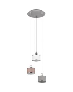 LED Hanglamp - Hangverlichting - Trion Arona - E14 Fitting - 3-lichts - Rond - Chroom - Metaal 1