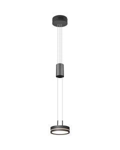 LED Hanglamp - Hangverlichting - Trion Franco - 7.2W - 1-lichts - Warm Wit 3000K - Rond - Mat Antraciet - Aluminium