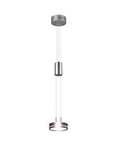 LED Hanglamp - Hangverlichting - Trion Franco - 7.2W - 1-lichts - Warm Wit 3000K - Rond - Mat Nikkel - Aluminium