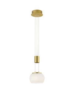 LED Hanglamp - Hangverlichting - Trion Maliba - 8W - 1-lichts - Warm Wit 3000K - Dimbaar - Rond - Mat Goud - Aluminium