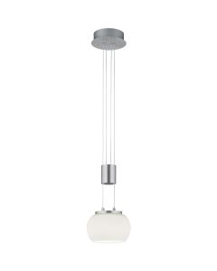 LED Hanglamp - Hangverlichting - Trion Maliba - 8W - 1-lichts - Warm Wit 3000K - Dimbaar - Rond - Mat Nikkel - Aluminium