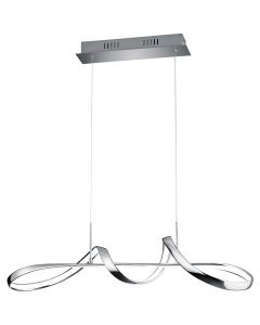 LED Hanglamp - Hangverlichting - Trion Peruino - 37W - Natuurlijk Wit 4000K - Dimbaar - Rond - Glans Chroom - Aluminium