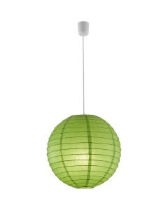 LED Hanglamp - Hangverlichting - Trion Ponton - E27 Fitting - Rond - Mat Groen - Papier