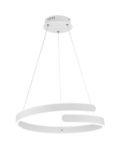 LED Hanglamp - Hangverlichting - Trion Prigon - 37W - Natuurlijk Wit 4000K - Dimbaar - Rond - Mat Wit - Aluminium