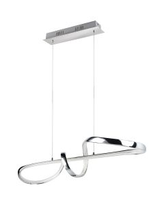 LED Hanglamp - Hangverlichting - Trion Pudia - 37W - Natuurlijk Wit 4000K - Dimbaar - Rond - Glans Chroom - Metaal 1