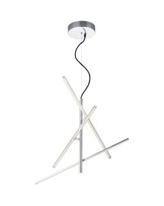 LED Hanglamp - Hangverlichting - Trion Tiraki - 21W - Warm Wit 3000K - Rechthoek - Mat Nikkel - Aluminium