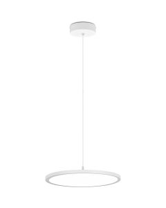 LED Hanglamp - Hangverlichting - Trion Trula - 29W - Natuurlijk Wit 4000K - Dimbaar - Rond - Mat Wit - Aluminium