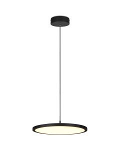 LED Hanglamp - Hangverlichting - Trion Trula - 29W - Warm Wit 3000K - Dimbaar - Rond - Mat Zwart - Aluminium