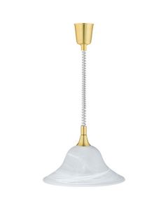 LED Hanglamp - Hangverlichting - Trion Voluna - E27 Fitting - Rond - Mat Goud - Aluminium