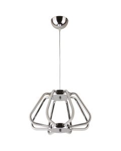 LED Hanglamp - Phoena - Industrieel - 38W - Natuurlijk Wit 4000K - Ovaal - Glans Chroom Aluminium