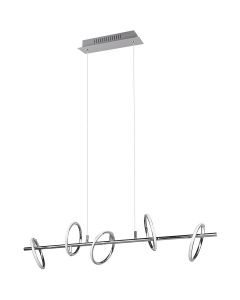 LED Hanglamp - Trion Arko - 4W - 5 Lichtpunten - Warm Wit 3000K - Rechthoek - Chroom - Metaal 1