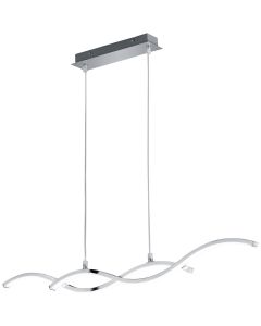 LED Hanglamp - Trion Cidoni - 25W - Warm Wit 3000K - Rechthoek - Mat Chroom - Aluminium